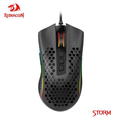 Redragon M808 STORM: Mouse Gamer Ultraligero Honeycomb 12.4K DPI