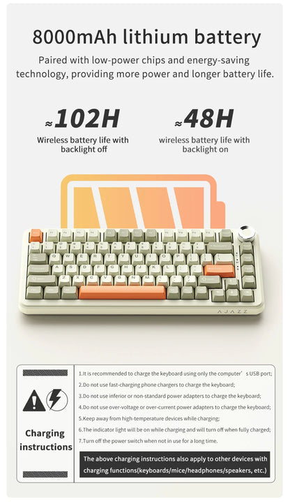 AJAZZ AK820 MAX: Teclado Mecánico Tri-Mode (Pantalla & Knob)