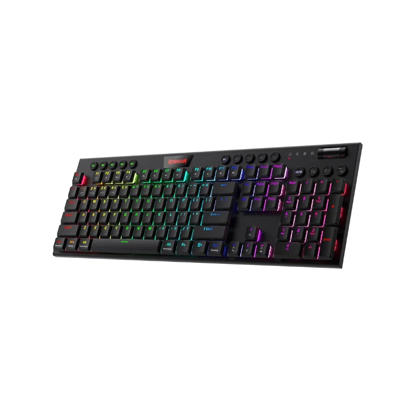 Redragon K618 Horus: Teclado Mecánico Low Profile (Tri-Mode & RGB)