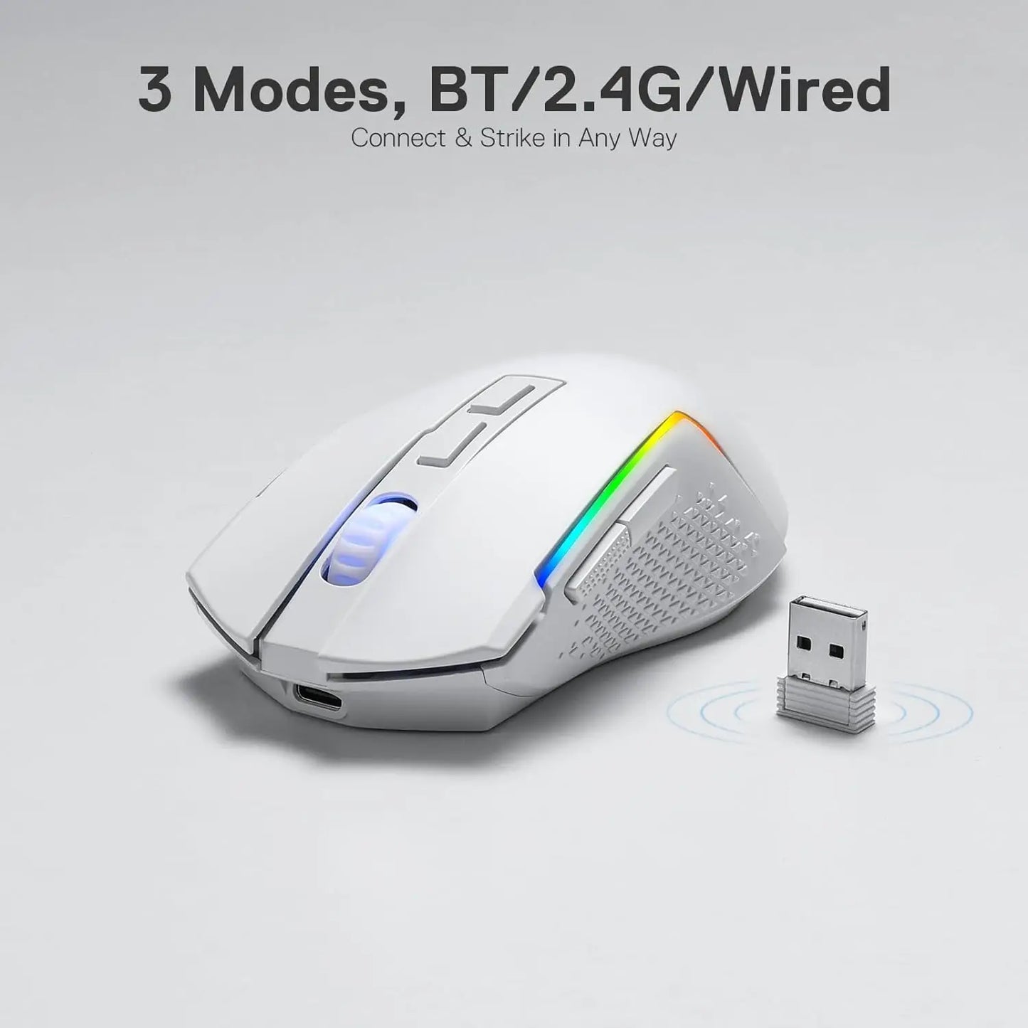 Redragon M693 TRIDENT: Mouse Gamer Tri-Mode (BT, 2.4G y Wired)