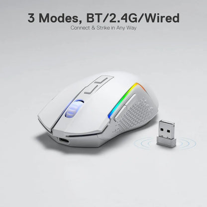 Redragon M693 TRIDENT: Mouse Gamer Tri-Mode (BT, 2.4G y Wired)