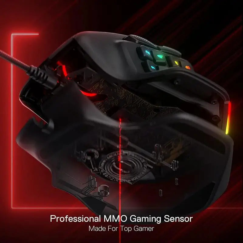 Redragon M811 AATROX: Mouse Gamer MMO con 15 Botones Programables