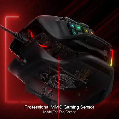 Redragon M811 AATROX: Mouse Gamer MMO con 15 Botones Programables