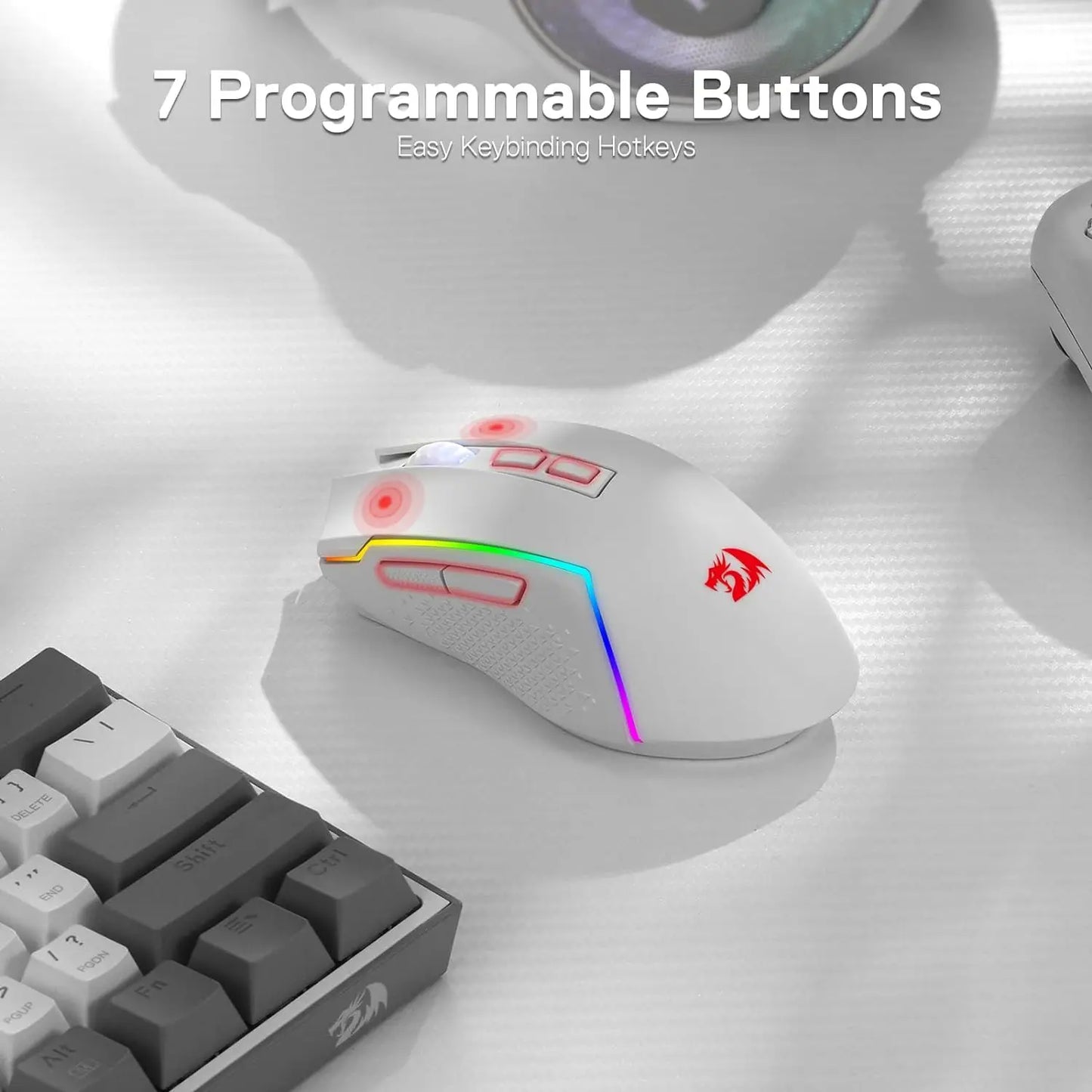 Redragon M693 TRIDENT: Mouse Gamer Tri-Mode (BT, 2.4G y Wired)