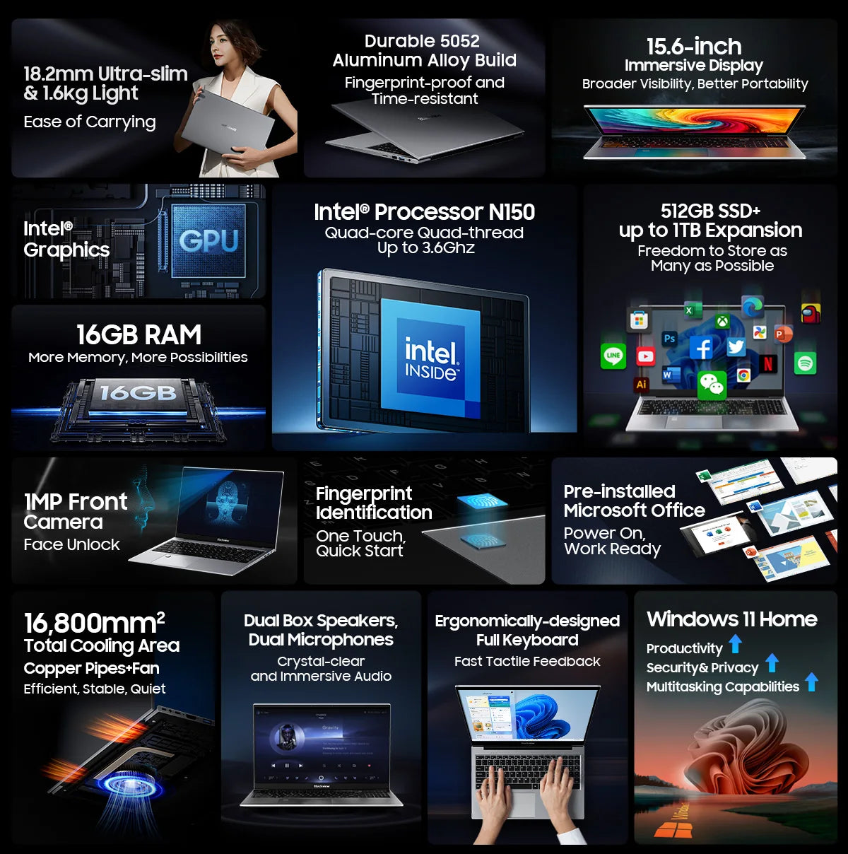 AceBook 8: Intel 16GB RAM + 512GB SSD