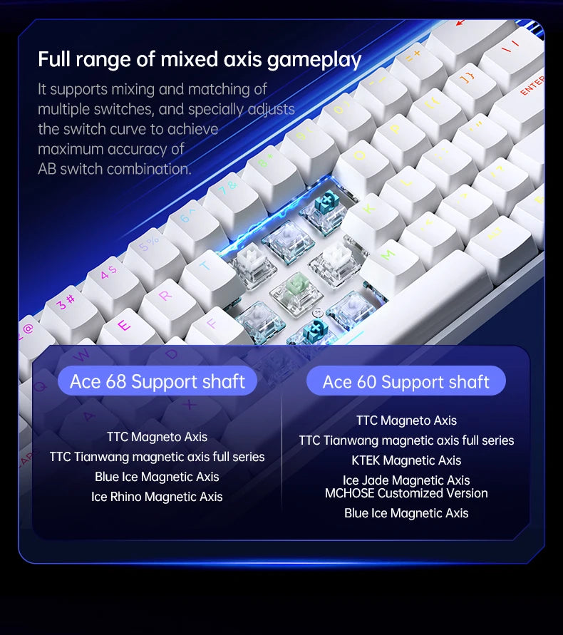 MCHOSE ACE68: Teclado Magnético 8000Hz (Rapid Trigger 0.01mm)