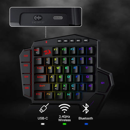 Redragon K585 PRO: Keypad Mecánico One-Handed (Tri-Mode & Macros)