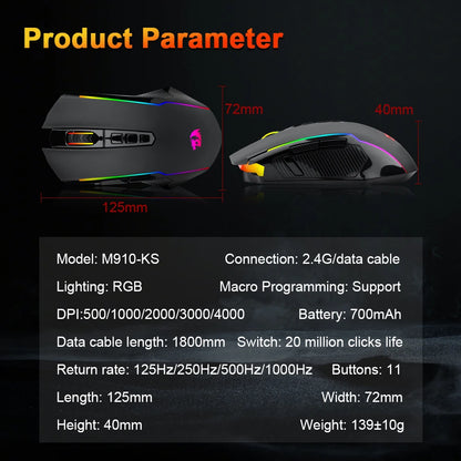 Redragon RANGER LITE M910-KS: Wireless RGB Pro Custom