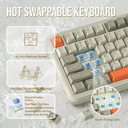 AJAZZ AK820 MAX: Teclado Mecánico Tri-Mode (Pantalla & Knob)