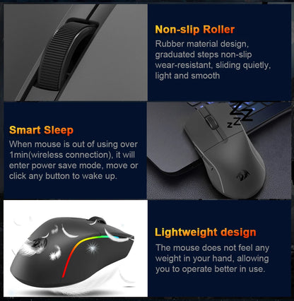 Redragon M816 DEICIDE PRO: 26K DPI & Tri-Mode Wireless