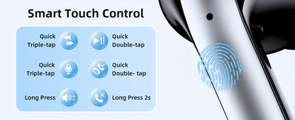 Wireless Earbuds, Wireless 5.3 Headphones with 13mm Speaker, Ultra-Long Playtime, Type-C Fast Charging Case, Stereo Wireless In-Ear Earbuds for iPhone and Android, Gaming Business Sports Headset Microphone. Display with Digit